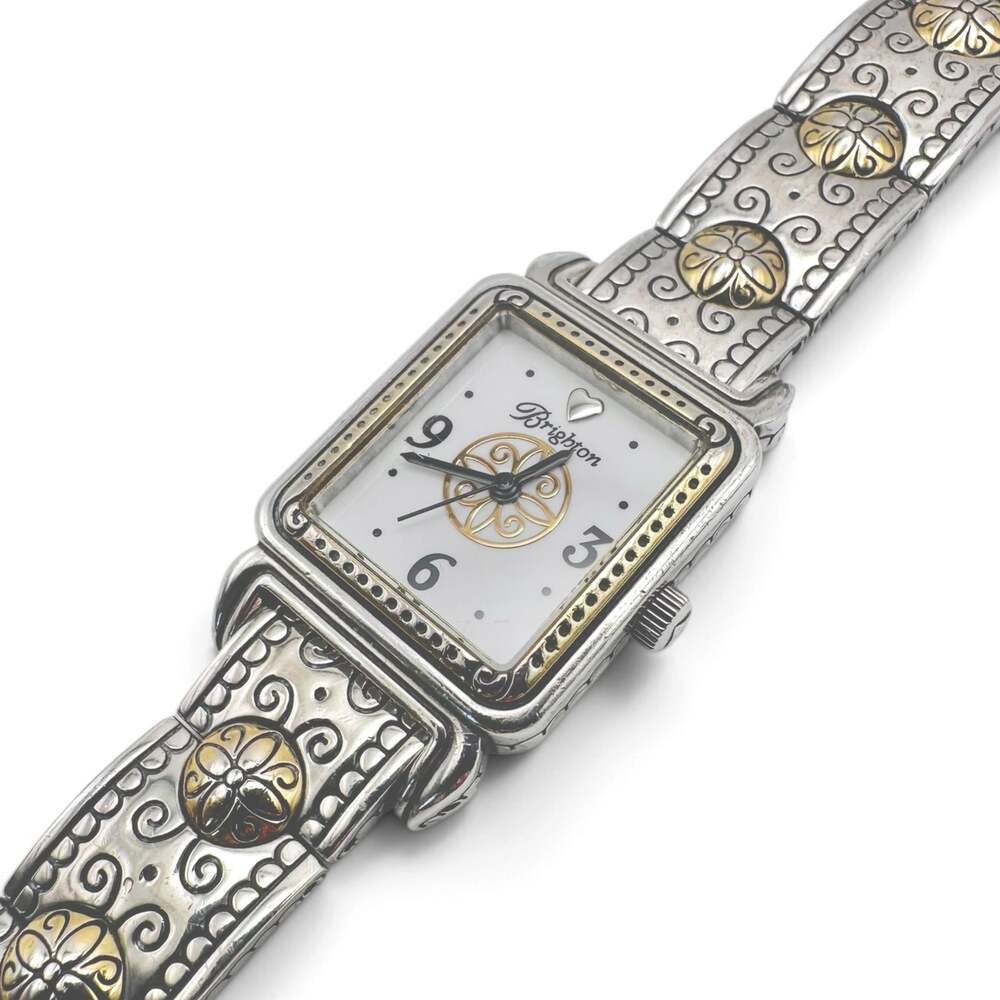 Brighton Palm Springs Two Tone Rectangular Watch New Battery